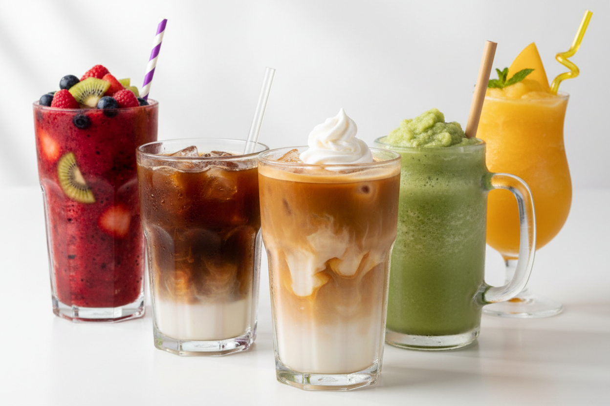 create image of cold drink like icy lattee and more